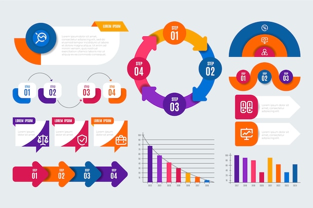 Elementos infográficos planos