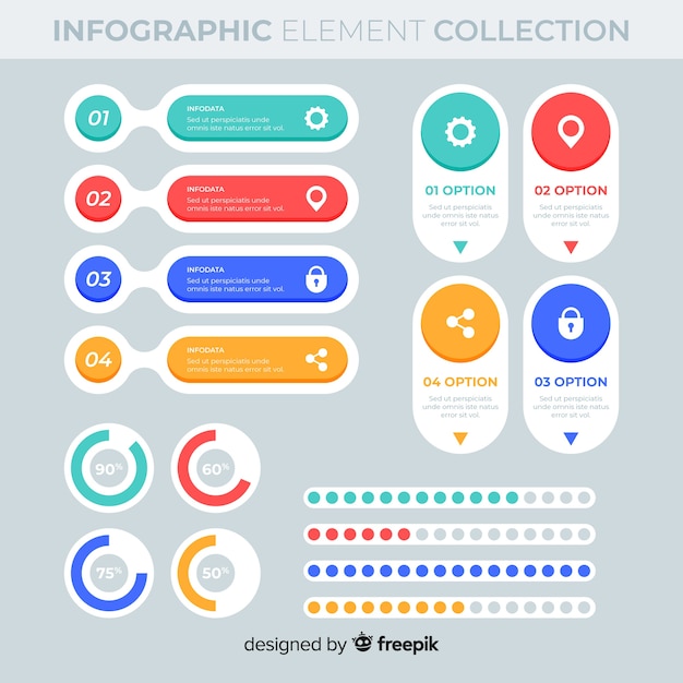 Elementos infográficos planos