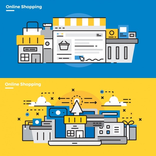 Vector gratuito elementos infográficos sobre compras online