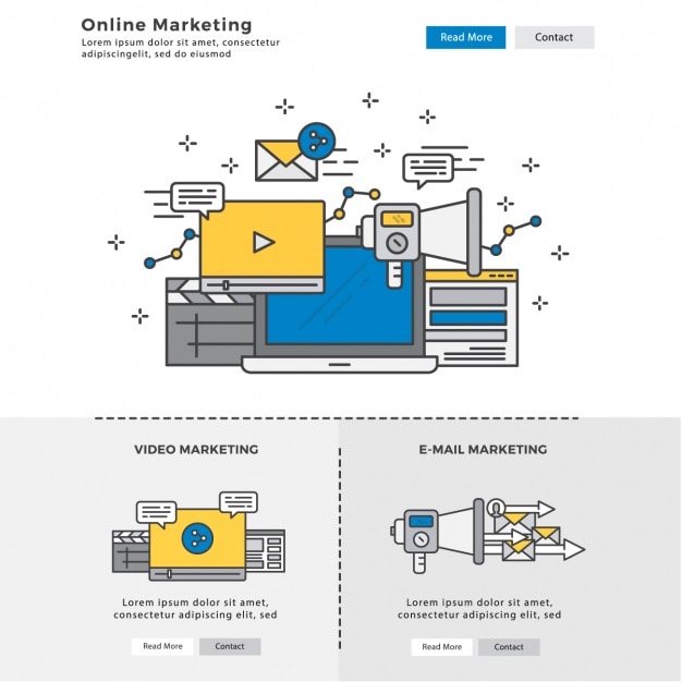 Elementos infográficos sobre marketing digital