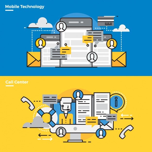 Elementos infográficos sobre tecnología móvil 