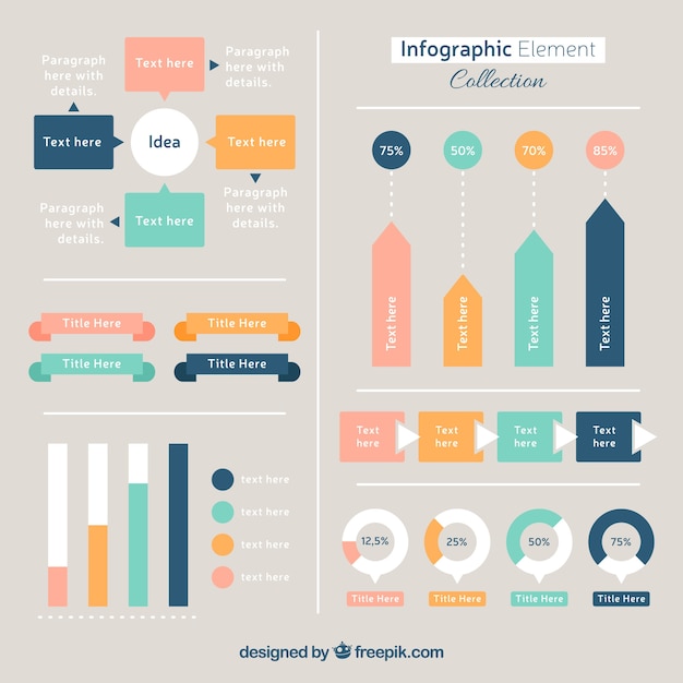 Vector gratuito elementos infográficos con variedad de diseños