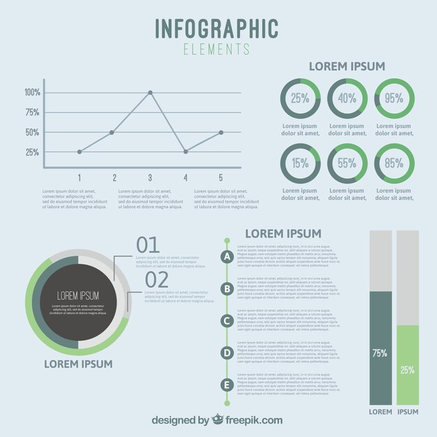 Elementos infographic verdes