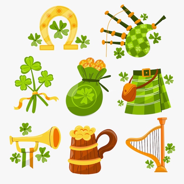 Vector gratuito elementos de instagram del día de san patricio