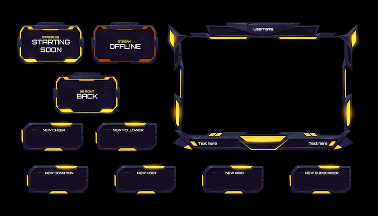 Vector gratuito elementos de la interfaz de transmisión en vivo del juego