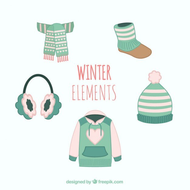 Elementos de invierno turquesa