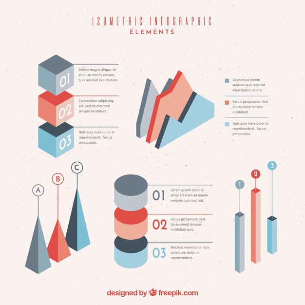 Elementos isométricos para infografía