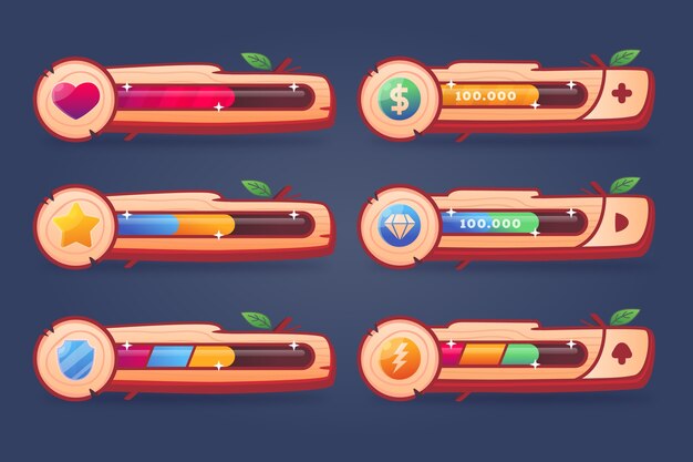 Elementos de juego de videojuegos dibujados a mano