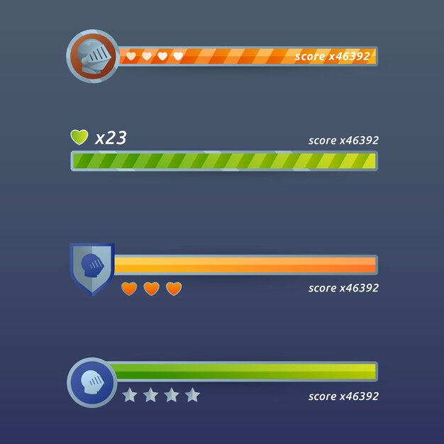 Elementos de juego de videojuegos dibujados a mano
