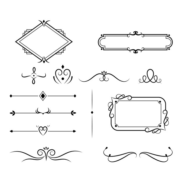 Elementos y marcos ornamentales caligráficos