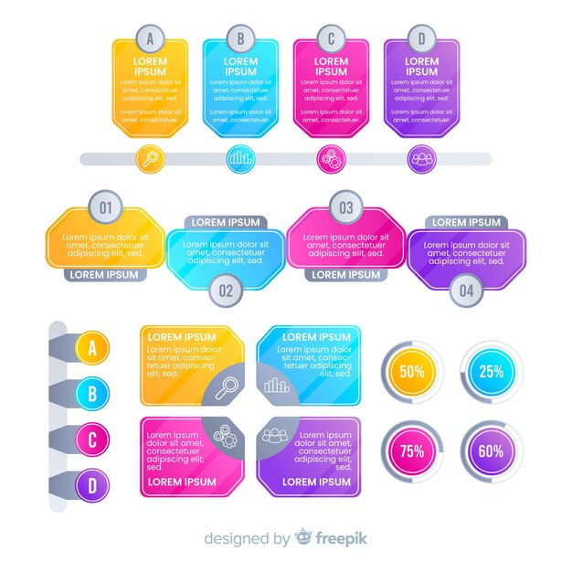 Elementos modernos de infografías coloridas