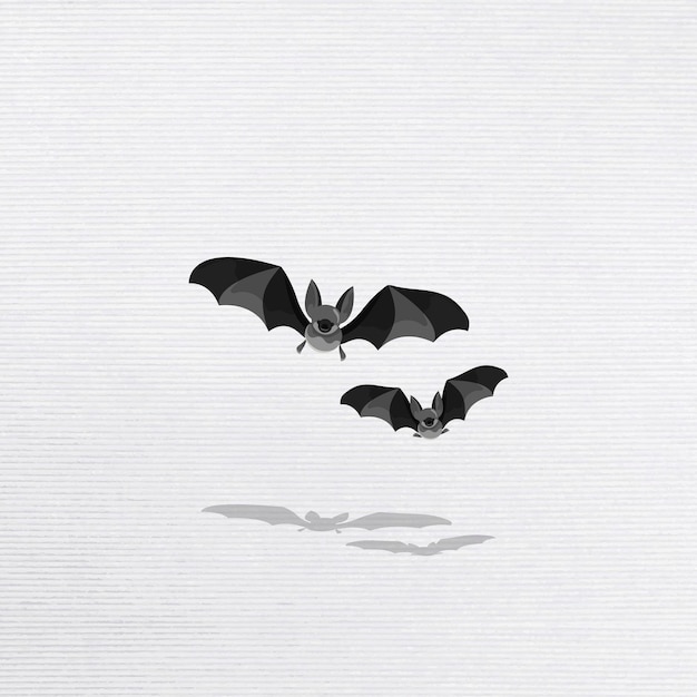 Elementos de murciélago en un vector de fondo blanco
