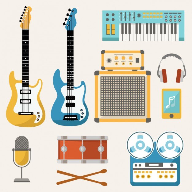 Elementos de música a color