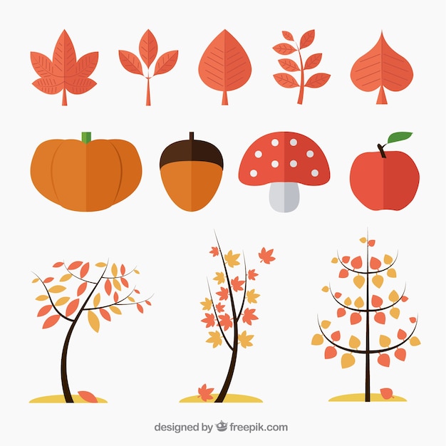 Elementos naturales de otoño