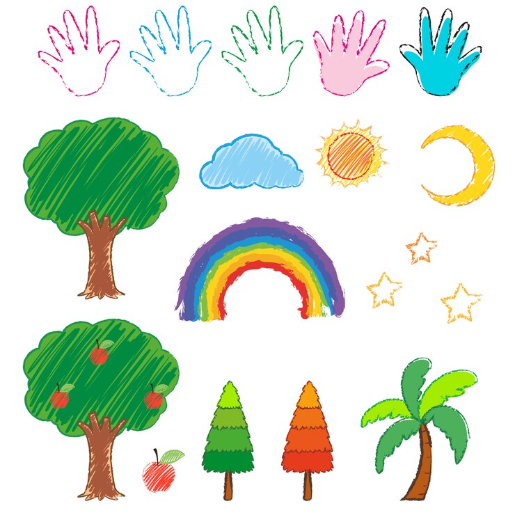 Vector gratuito elementos de naturaleza dibujada a mano