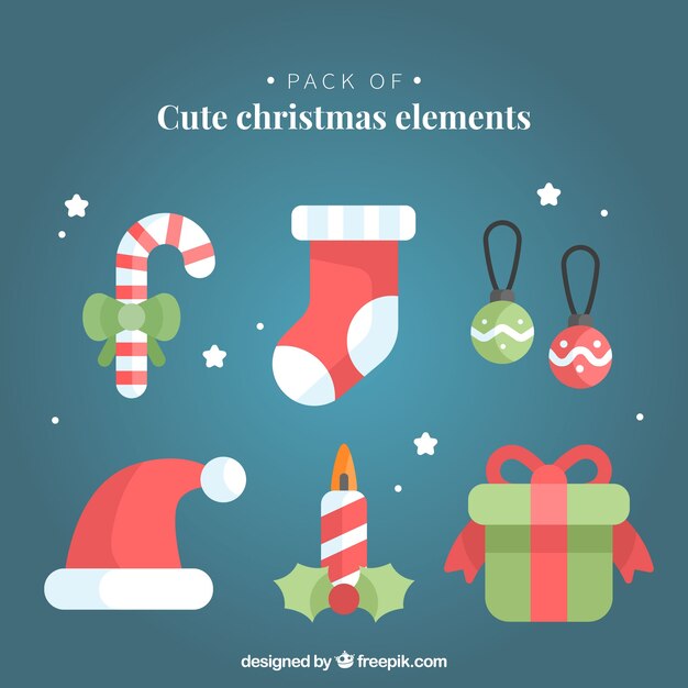 Elementos de navidad bonitos