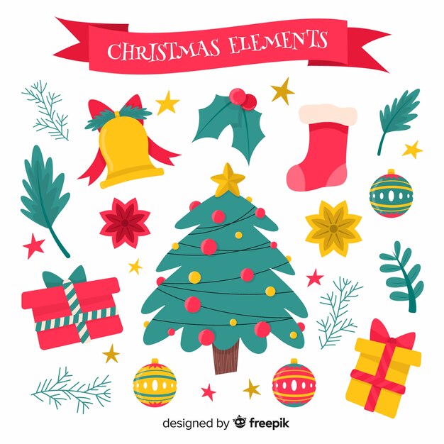 Elementos de navidad bonitos