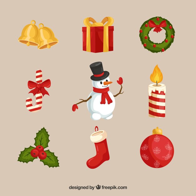 Elementos de navidad con estilo bonito