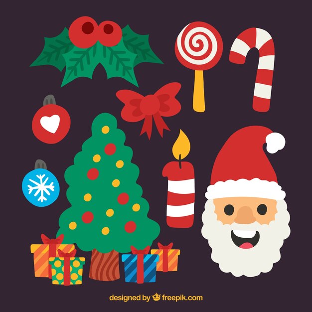 Elementos de navidad con estilo divertido