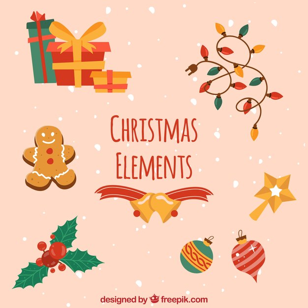 Elementos de navidad con estilo original