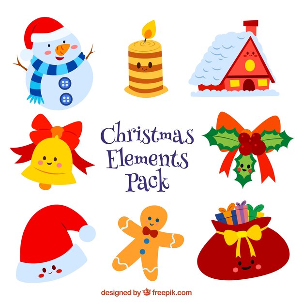 Elementos de la Navidad paquete