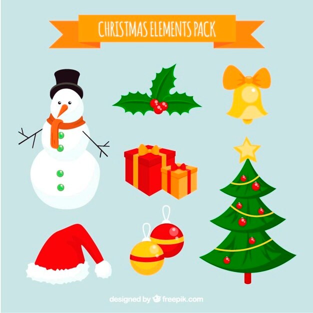 Elementos de la Navidad paquete
