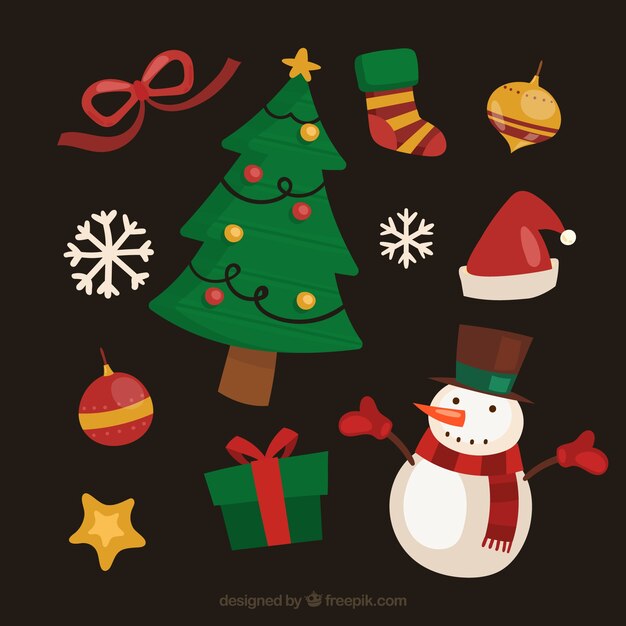 Elementos de la Navidad paquete