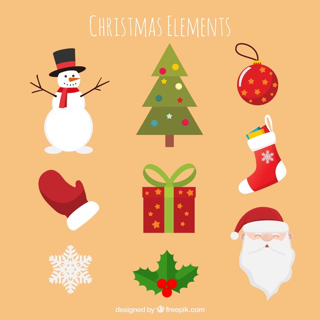 Elementos de la Navidad paquete
