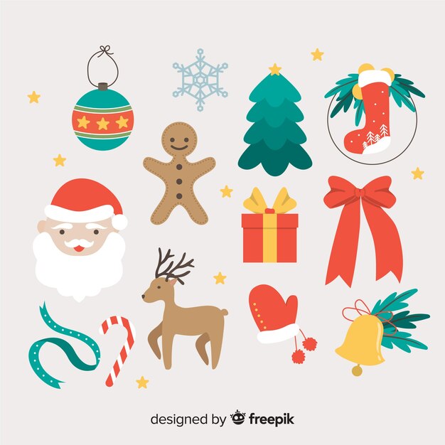 Elementos navidad planos
