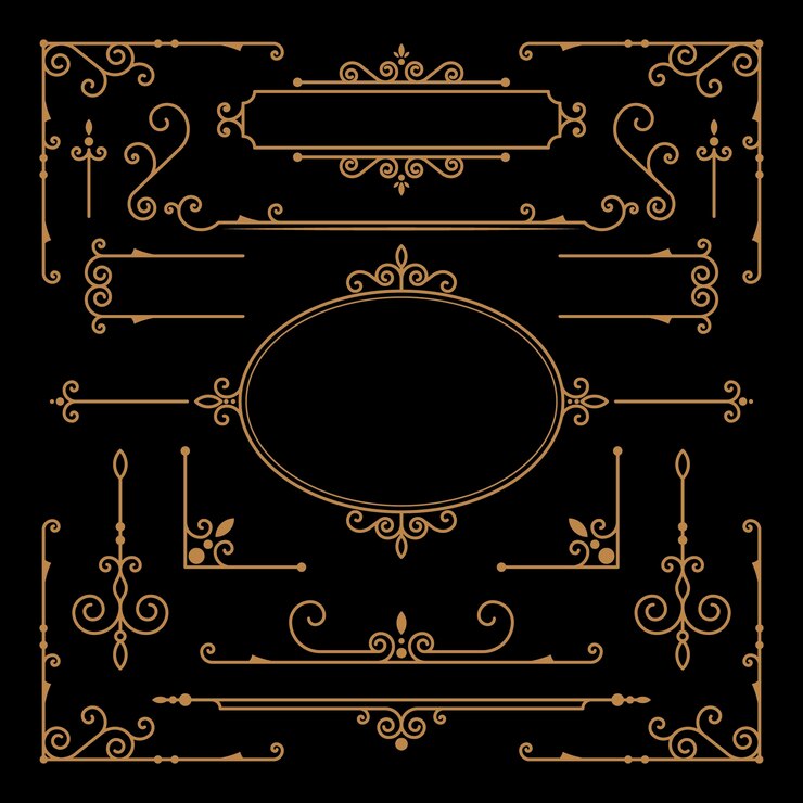 Vector gratuito elementos ornamentales caligráficos dorados.