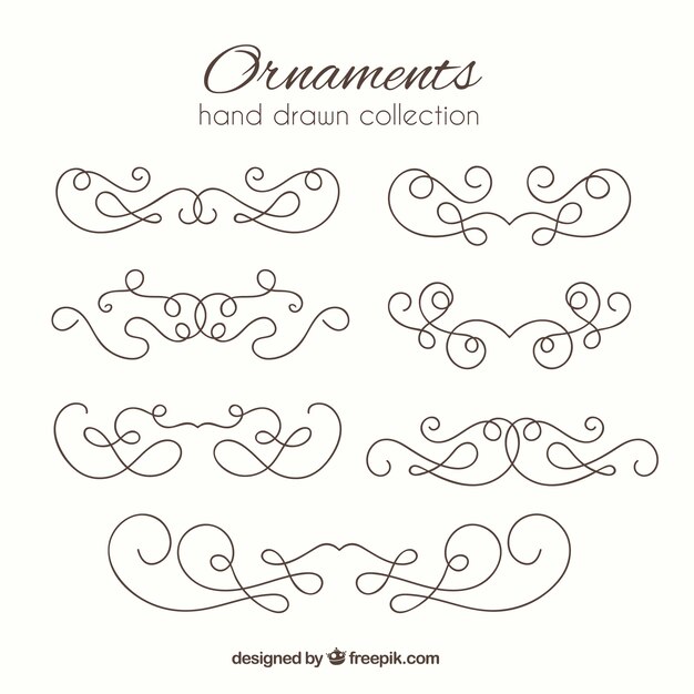 Elementos ornamentales vintage dibujados a mano