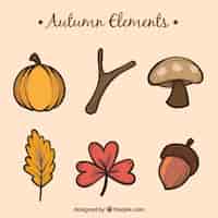 Vector gratuito elementos de otoño dibujados a mano