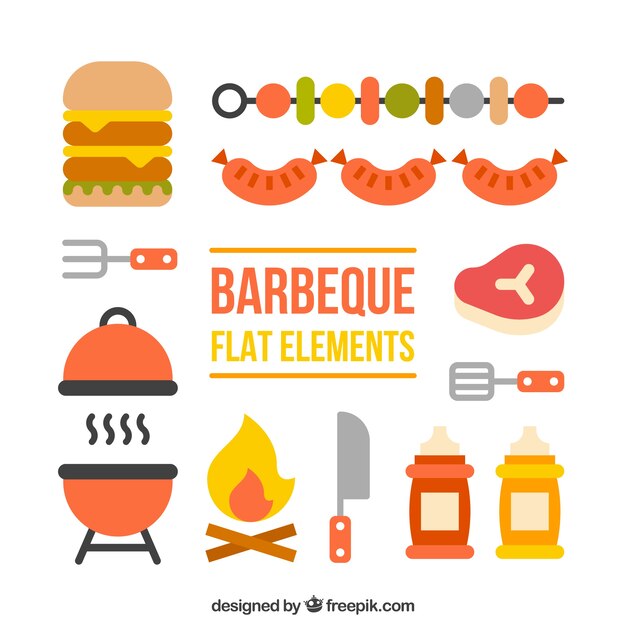 Elementos planos de barbacoa