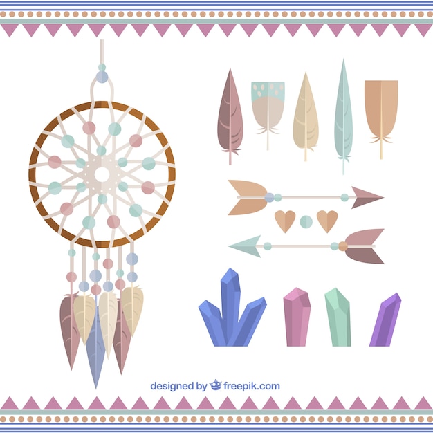 Elementos planos estilo boho