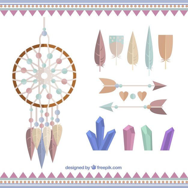 Elementos planos estilo boho