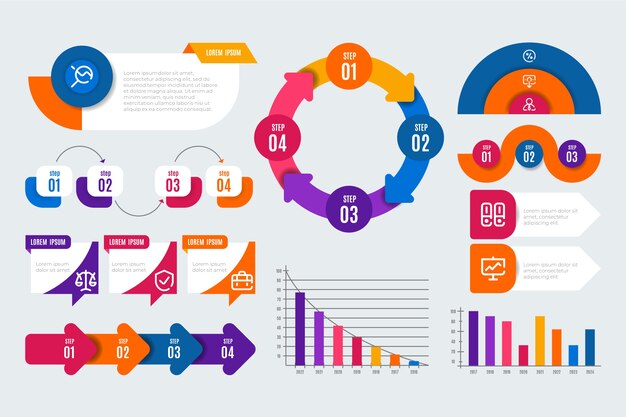 Elementos planos de infografía