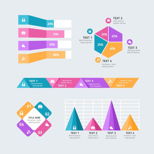 Elementos planos de infografía