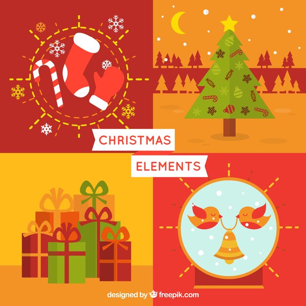 Elementos planos de navidad