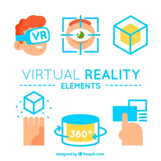 Vector gratuito elementos de realidad virtual