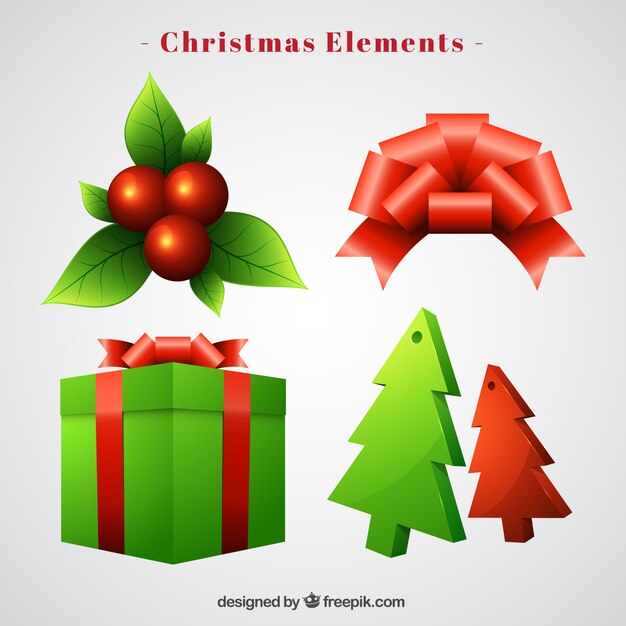 Elementos realistas de navidad 