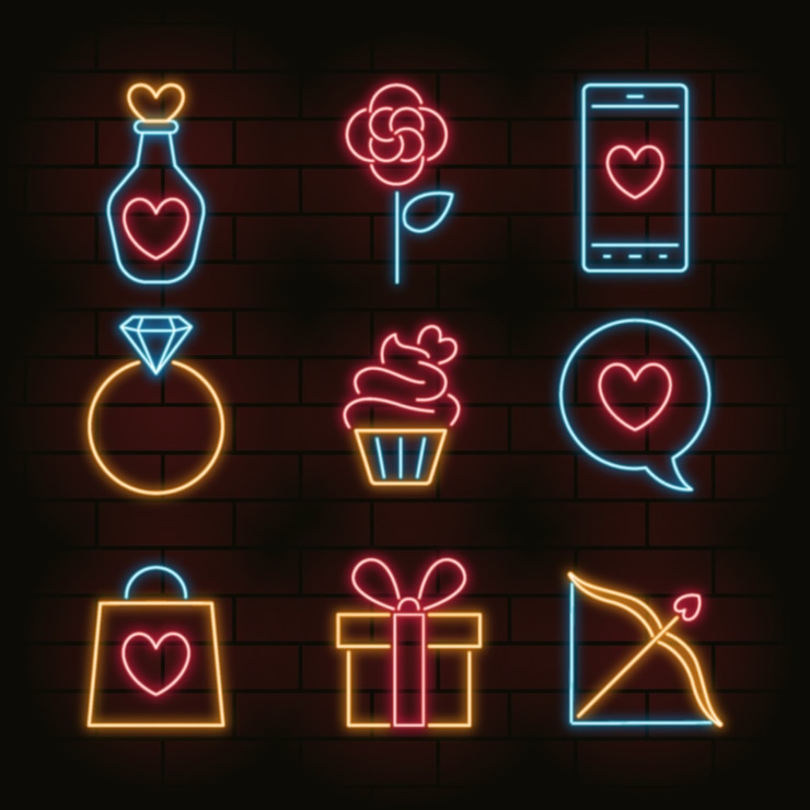 Vector gratuito elementos representativos para el día de san valentín