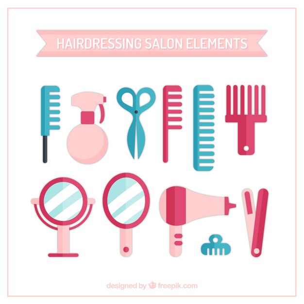 Elementos de salón de peluquería