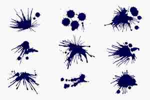 Vector gratuito elementos de salpicaduras de tinta de diseño plano