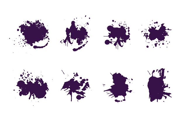 Elementos de salpicaduras de tinta de diseño plano