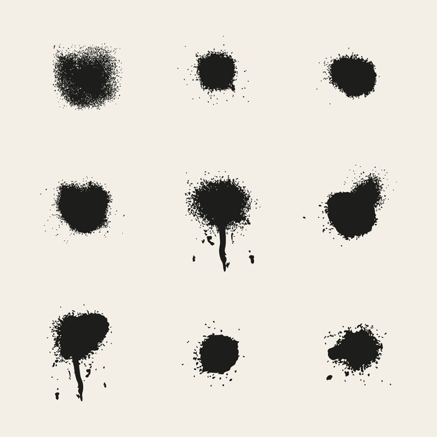 Elementos de salpicaduras de tinta de diseño plano