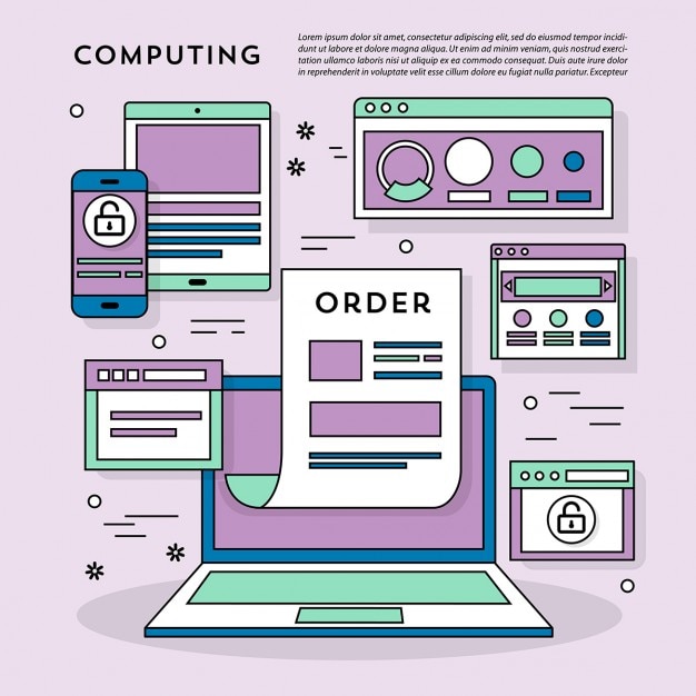 Vector gratuito elementos sobre informática