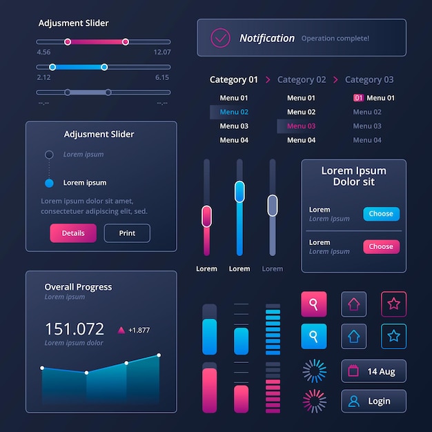 Elementos de ui / ux degradados