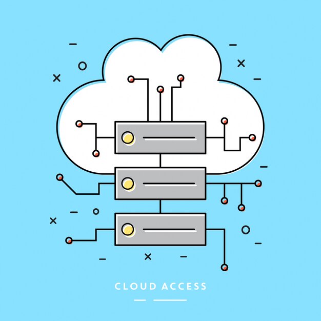 Elementos vectoriales lineares de acceso a la nube