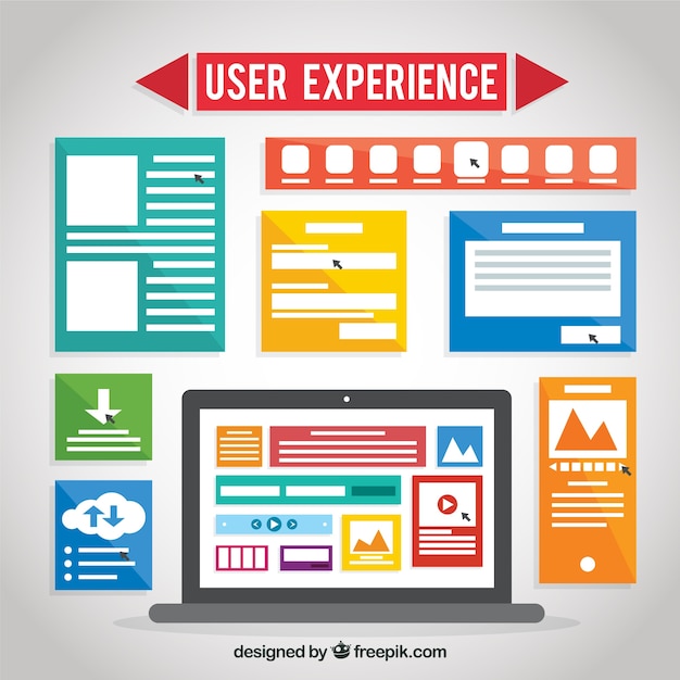 Vector gratuito elementos del web en diseño plano