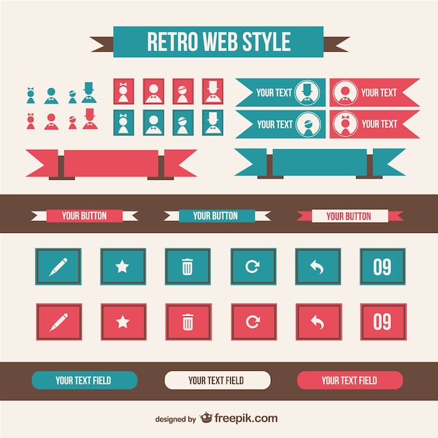 Elementos web de estilo retro